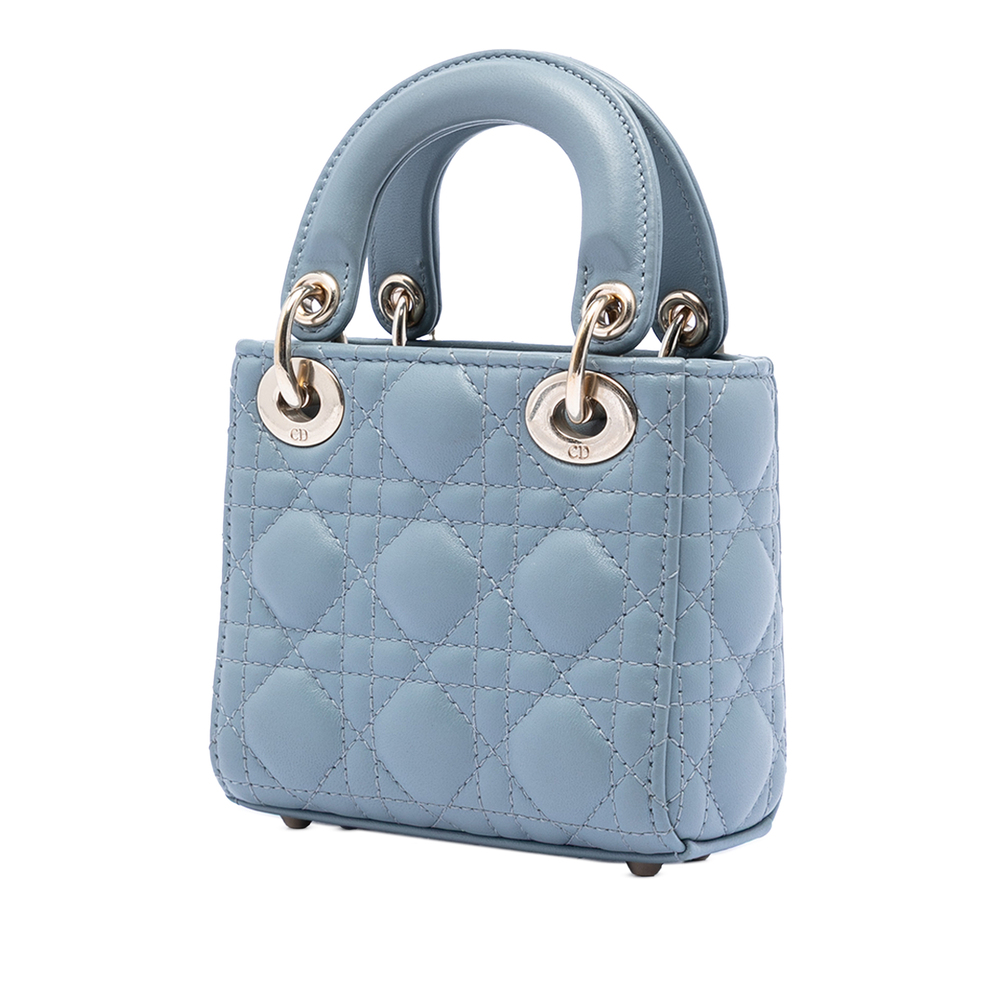 Pre-Loved Dior Micro Lambskin Cannage Lady Dior - Picture 2 of 7